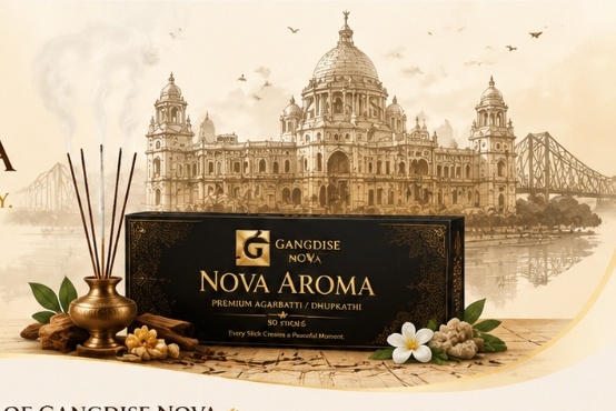 GANGDISE NOVA AROMA — Premium Agarbatti Dhupkathi 50 sticks box with burning incense and flowers